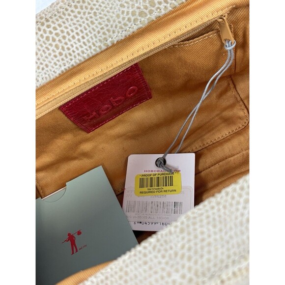 Hobo International Pillow Frame Clutch Tan Leather Snake Reptile Shoulder Strap - Picture 2 of 10